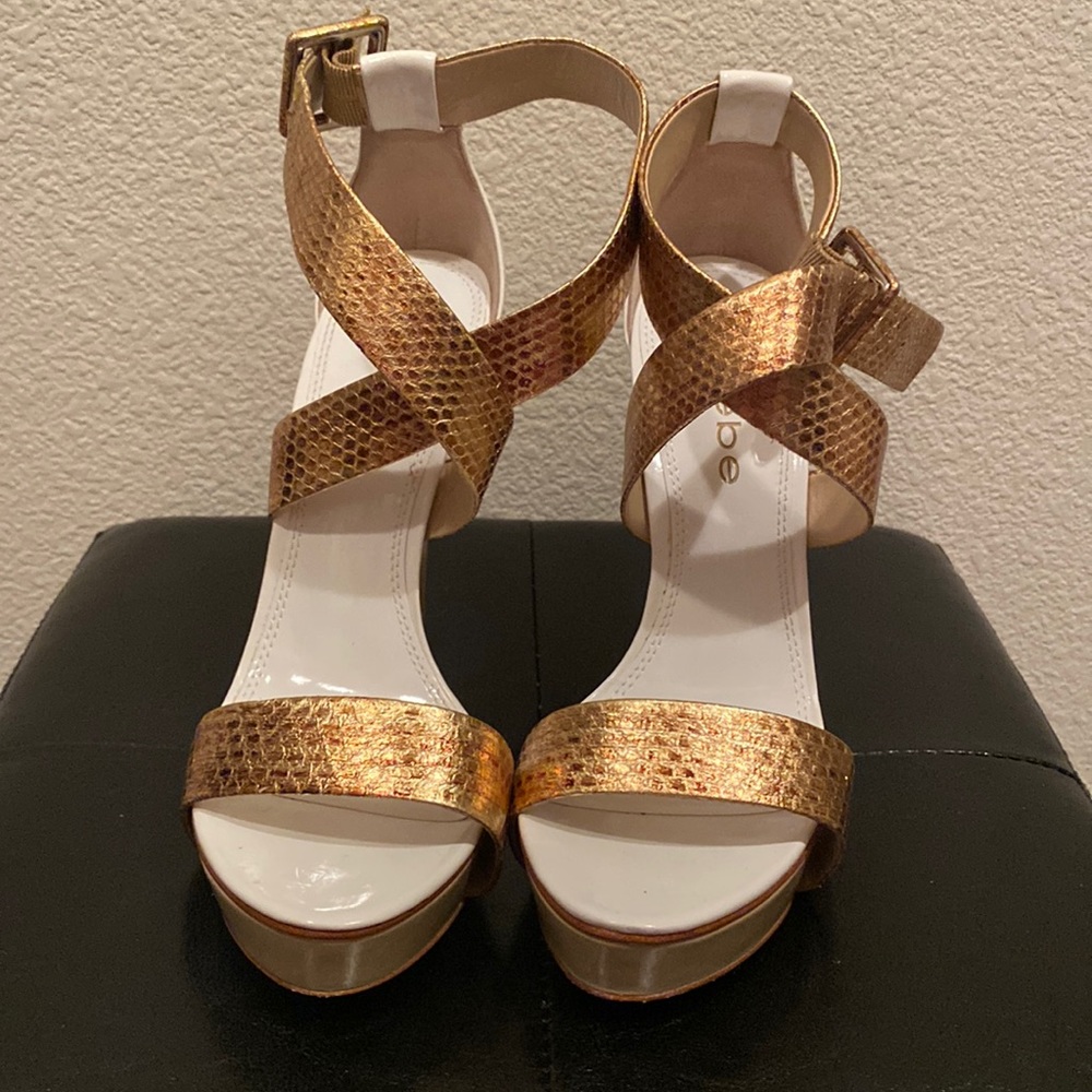 BEBE WRAP HEELS